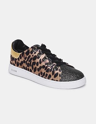 leopard print guess trainers