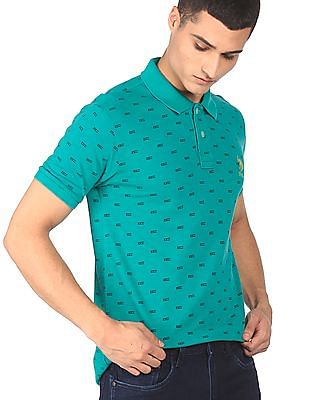 U S Polo Assn Pique Printed Polo Shirt