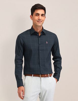 U S Polo Assn Gingham Checked Tailored Fit Shirt