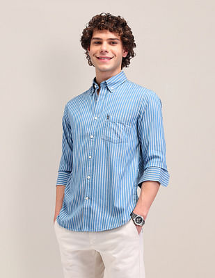 U S Polo Assn Striped Dobby Tailored Fit Shirt