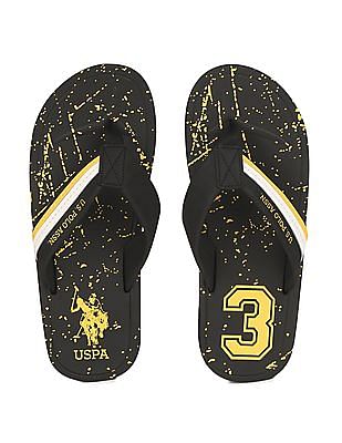 U S Polo Assn Men V-Strap Solid Flip Flops