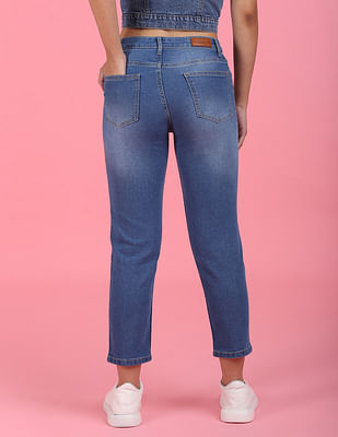 Buy Flying Machine Women Mid Rise Distressed Slim Fit Jeans - NNNOW.com