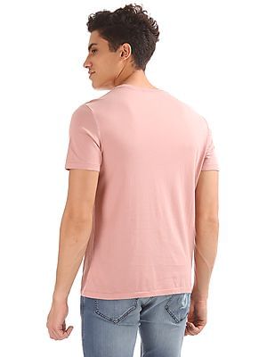 Buy GAP Men Pink Logo Patchwork Short Sleeve T-Shirt - NNNOW.com