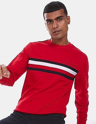 tommy hilfiger red crew neck