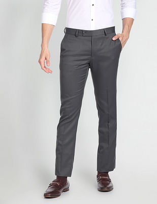 Arrow Self Design Tailored Fit Formal Trouser