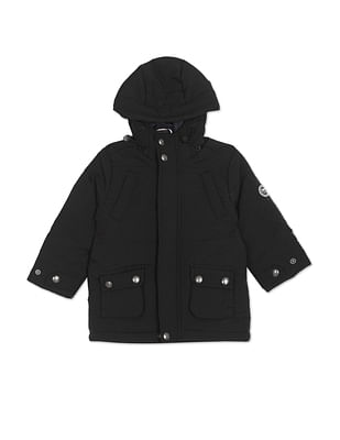 U S Polo Assn Kids Hooded Solid Polyester Casual Jacket