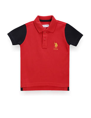 U S Polo Assn Kids Boys Colour Block Polo Shirt