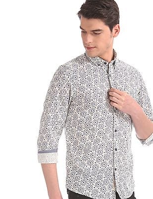 white slim fit button down shirt