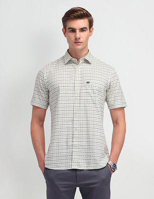 Arrow Sport Micro Checked Cotton Shirt