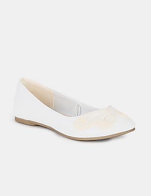 girls white flats