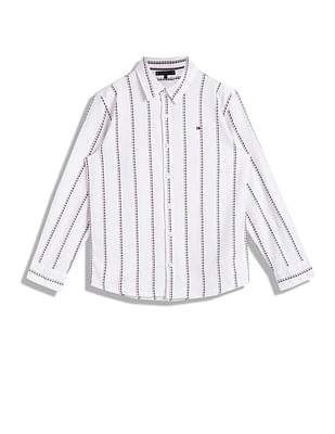 Tommy Hilfiger Kids Boys Vertical Global Stripe Shirt