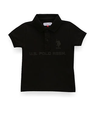 U S Polo Assn Kids Boys Brand Print Cotton Polo Shirt