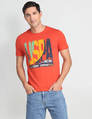 U S Polo Assn Denim Co Crew Neck Brand Print T-Shirt