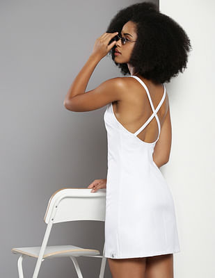 Calvin Klein Milano Sheen Back Strap Dress