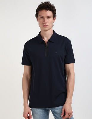 Buy Calvin Klein Short Sleeve Performance Zip Polo Shirt