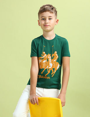 U S Polo Assn Kids Boys Brand Printed Regular Fit T-Shirt