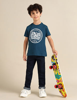 U S Polo Assn Kids Boys Pure Cotton Regular T-shirt