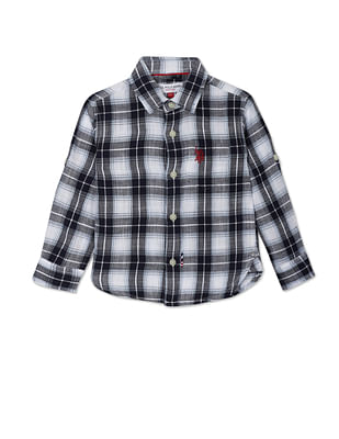 U S Polo Assn Kids Boys Outdoor Check Cotton Shirt