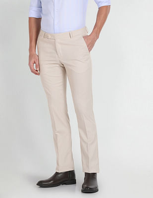 Arrow Slim Fit Solid Formal Trousers