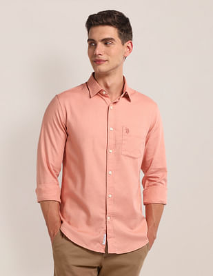 U S Polo Assn Solid Tailored Fit Shirt