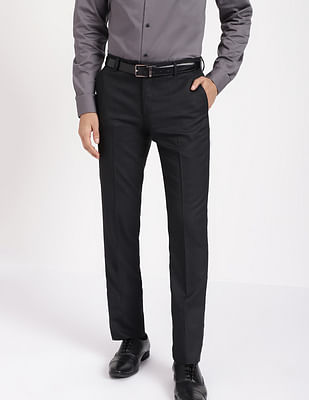 Arrow Dobby Flat Front Formal Trousers