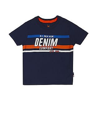 U S Polo Assn Kids Crew Neck Brand Print T-Shirt