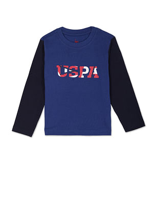 U S Polo Assn Kids Boys Crew Neck Colour Block T-Shirt