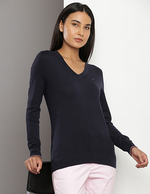 Tommy Hilfiger V-Neck Solid Sweater