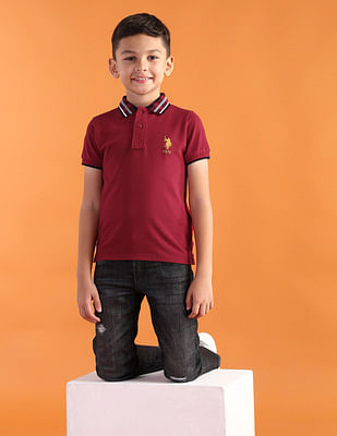 U S Polo Assn Kids Boys Solid Regular Polo Shirt