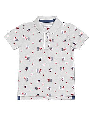 U S Polo Assn Kids Pique Printed Polo Shirt