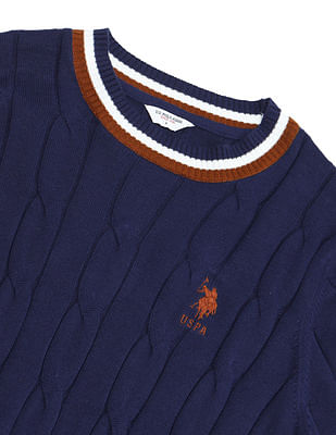 Buy U.S. Polo Assn. Women Regular Fit Cable Knit Sweater Buy U.S. Polo Assn. Women Regular Fit Cable Knit Sweater