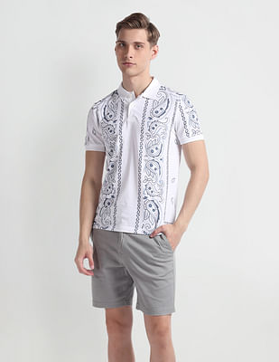 U S Polo Assn Denim Co Paisley Print Cotton Polo Shirt