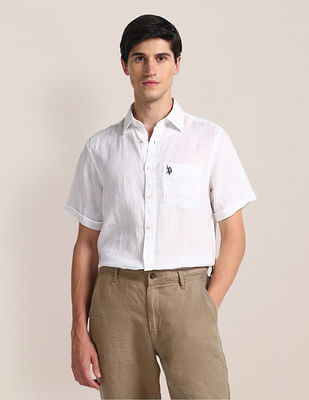 U S Polo Assn Tailored Fit Linen Shirt