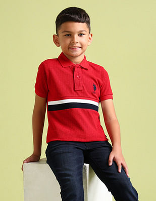 U S Polo Assn Kids Boys Regular Horizontal Striped Polo Shirt