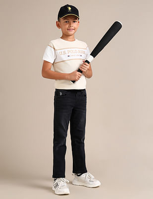 U S Polo Assn Kids Boys Regular fit Black Jeans