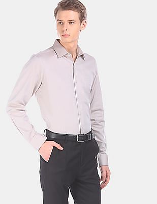 mens beige formal shirt