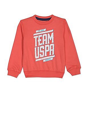 U S Polo Assn Kids Brand Print Cotton Sweatshirt