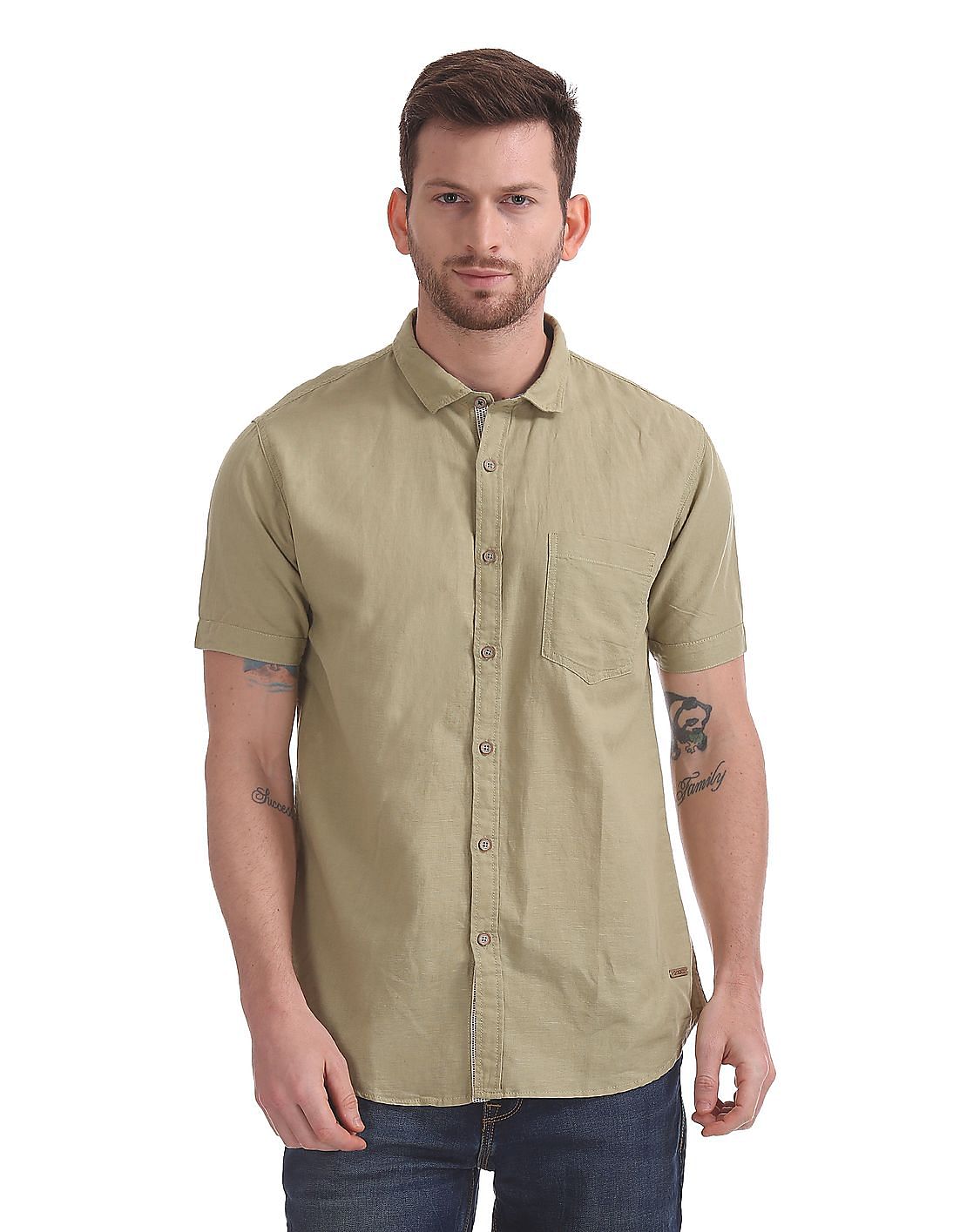 mens linen shirts short sleeve uk