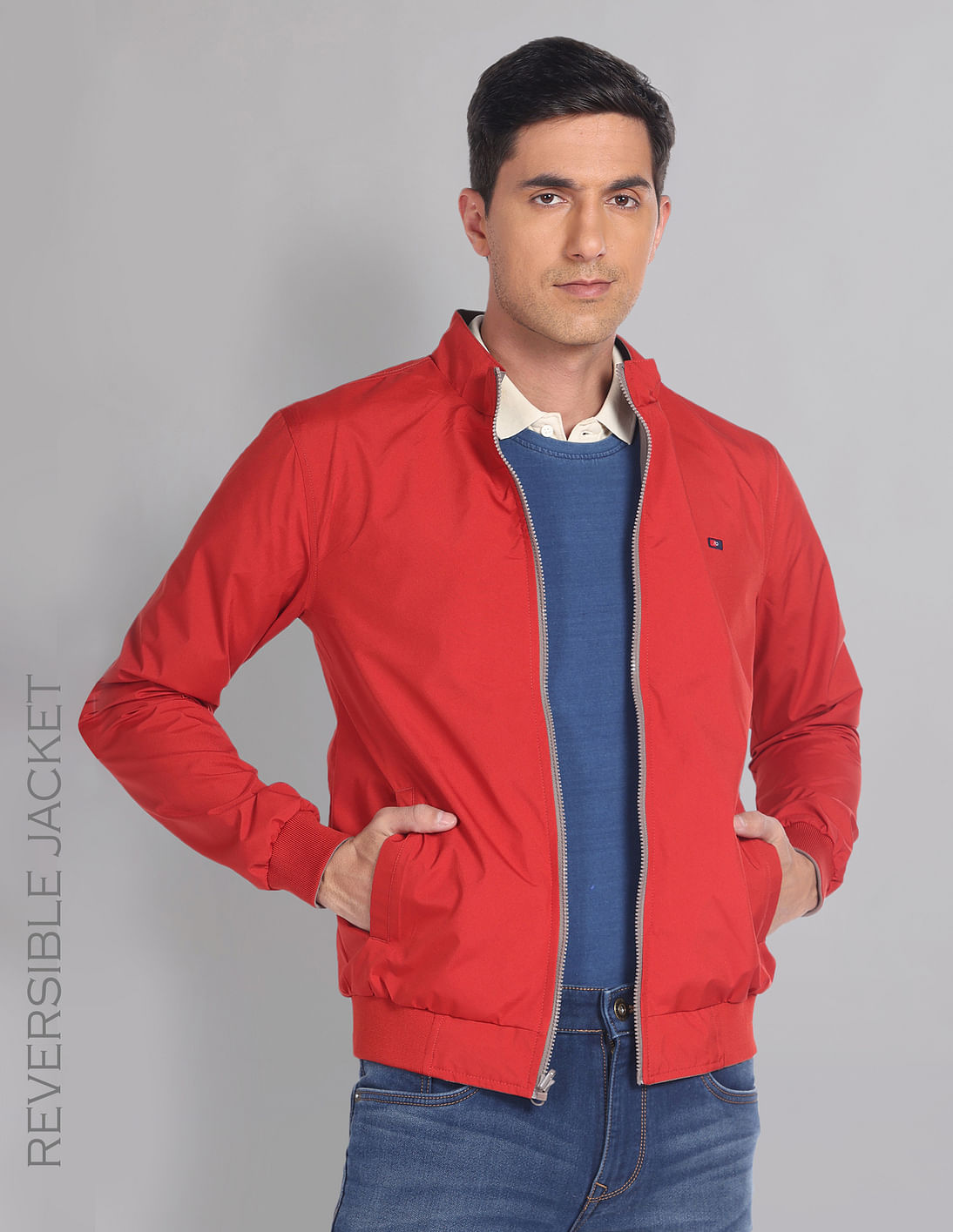 Buy AD by Arvind Solid Polyester Reversible Jacket - NNNOW.com