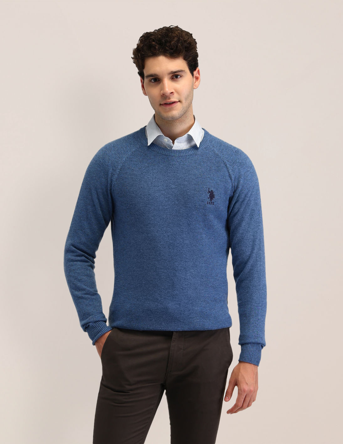 Supreme 100%ウール ニットポロ 青系　polo sweater Supreme(シュプリーム) 24AWZip Up Polo Sweaterジップアップ