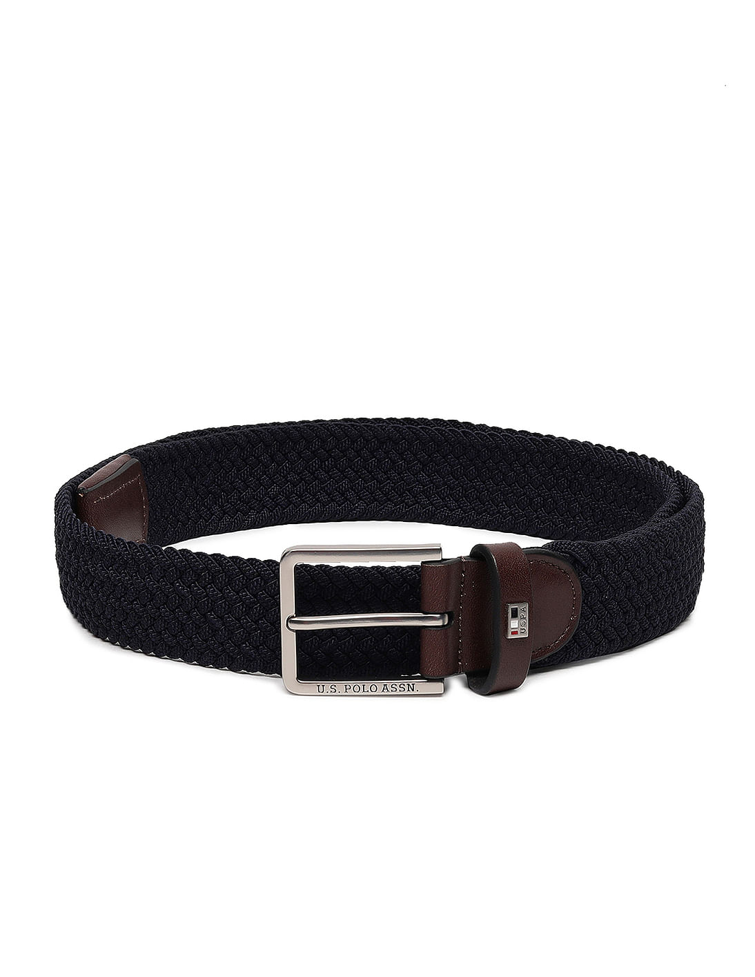 Buy U.S. Polo Assn. Men Navy Bari Braided Leather Tipped Belt - NNNOW.com