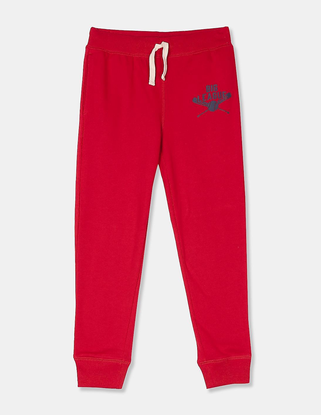 Buy The Children's Place Boys Boys Red Drawstring Waist Solid Joggers ...