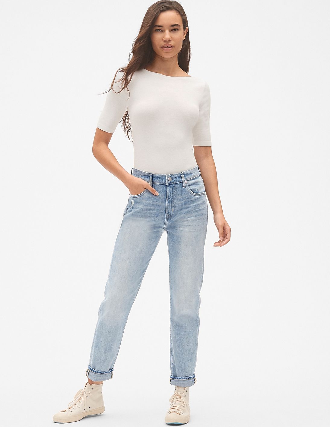 High rise best girlfriend jeans Clearance