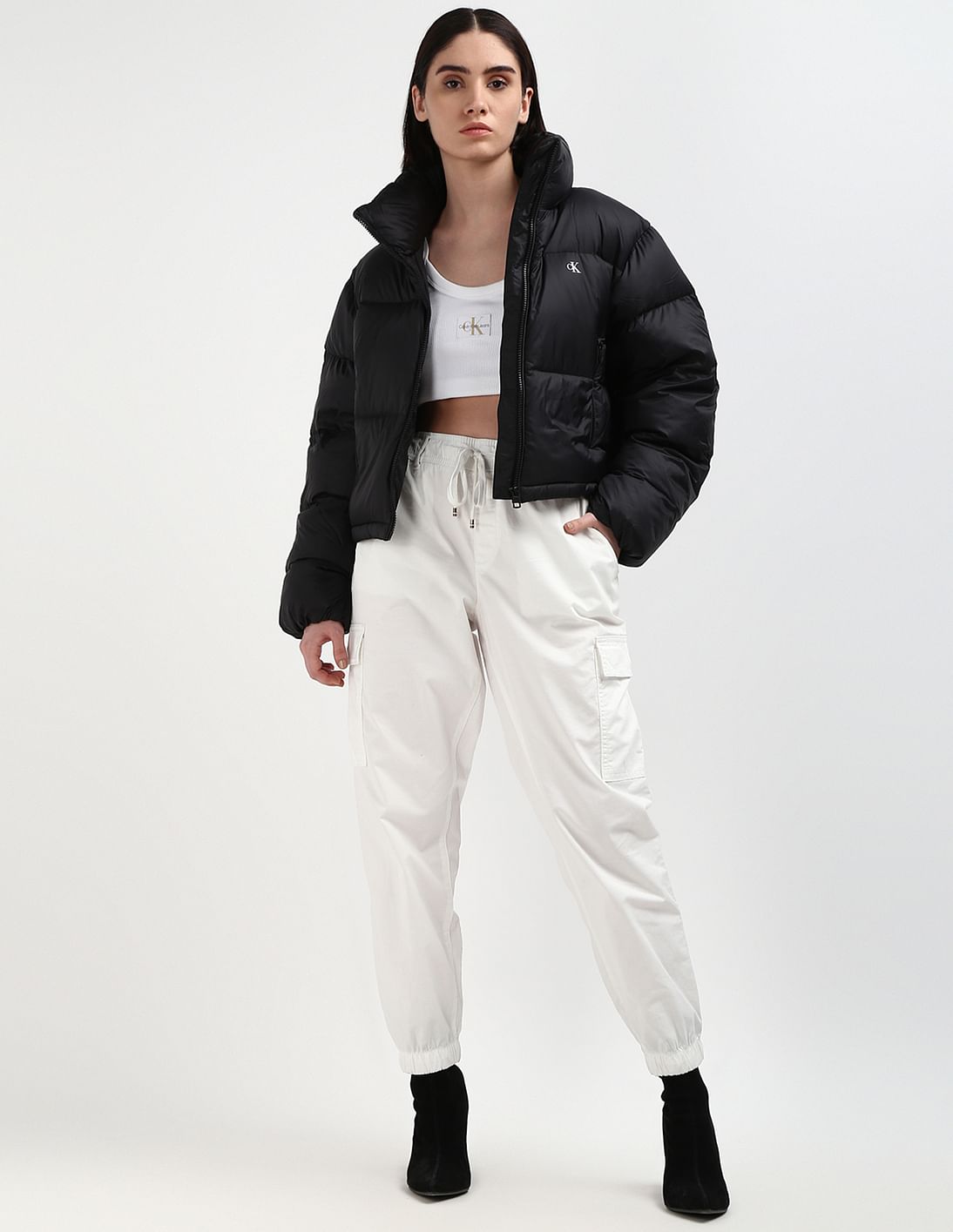 Buy Calvin Klein Down Cropped Puffer Jacket - NNNOW.com