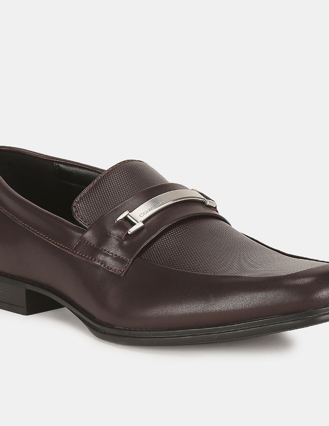 Buy Calvin Klein Men Mahogany Dale Dress Leather Textured Slip On Shoes -  Nnnow.Com