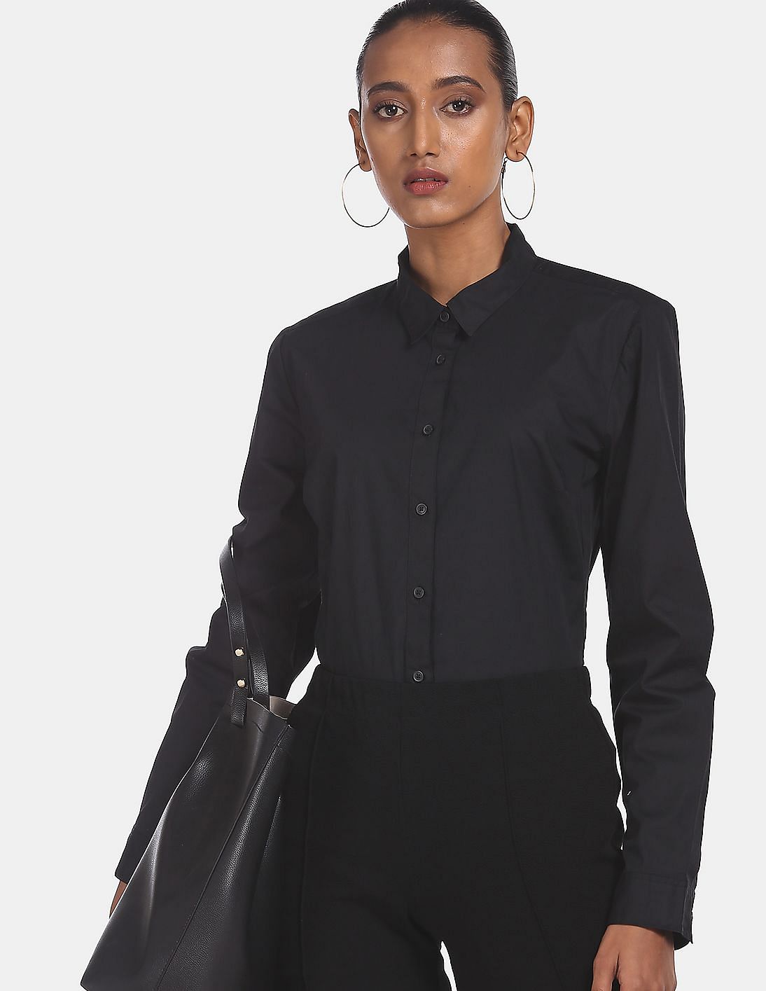 売れ筋商品|||エロクイ カットソー トップス レディース Plus Size Pointed Collar Button Up Shirt Grape shake Women's Plus Size Greta Plum Top