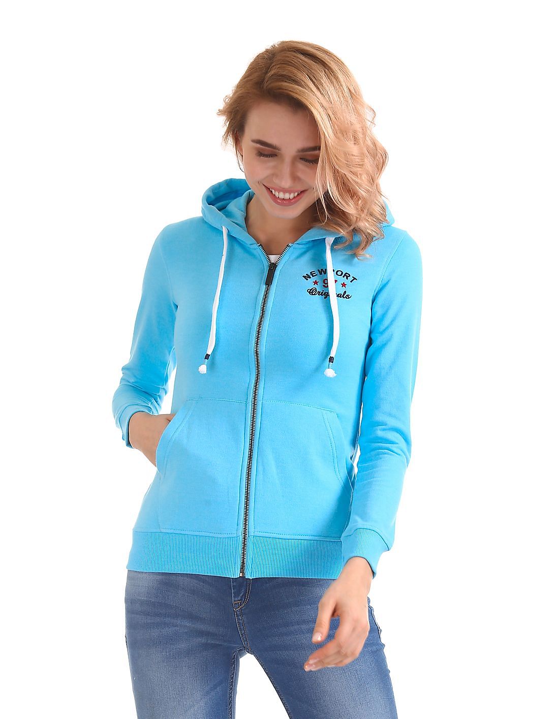 Buy Women Hooded Zip Up Sweatshirt online at NNNOW.com