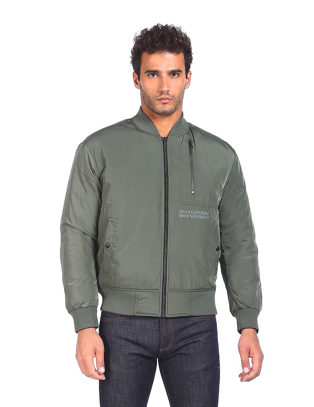 Buy Calvin Klein Men Black and Olive High Neck Reversible Buy Calvin Klein Men Black and Olive High Neck Reversible