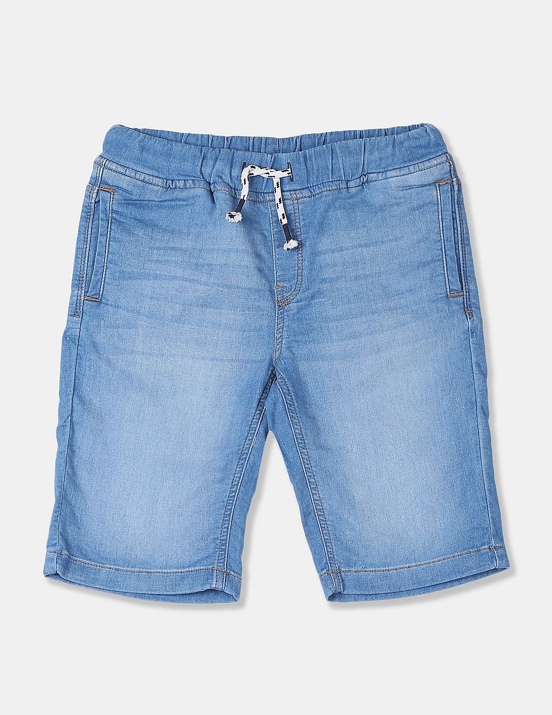Buy U.S. Polo Assn. Kids Boys Boys Blue Cotton Stretch Denim Shorts ...