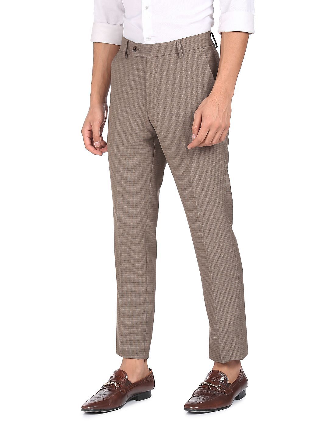 Iridium Gray Textured Premium WoolBlend Pant For Men